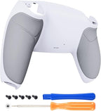 eXtremeRate White & Gray Performance Rubberized Grip Custom Back Plate Bottom by eXtremeRate
