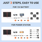DOKIO 100W Portable Foldable Solar Panel Kit, - Image 3