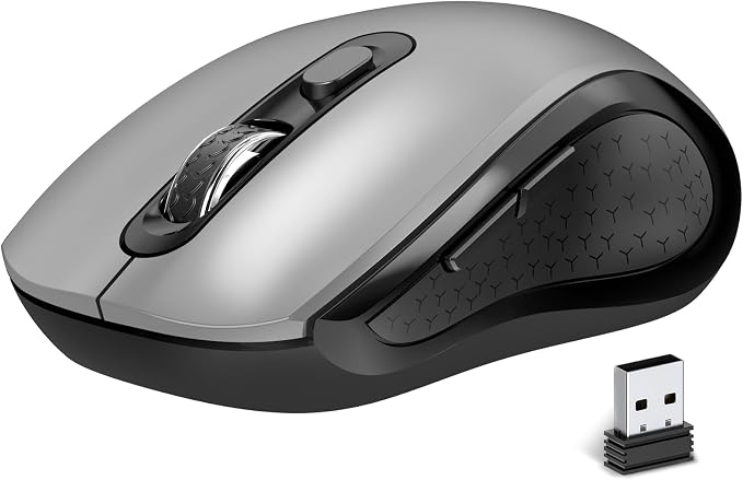 Wireless Mouse Ergonomic, Side Buttons Mouse, 2400 DPI, Silent and Anti Slip by Acozykitten