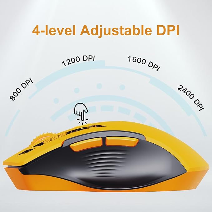 Wireless Mouse, Upgraded 2.4GHz Rechargeable Ergonomic Computer Mouse, 4 Levels - Image 4