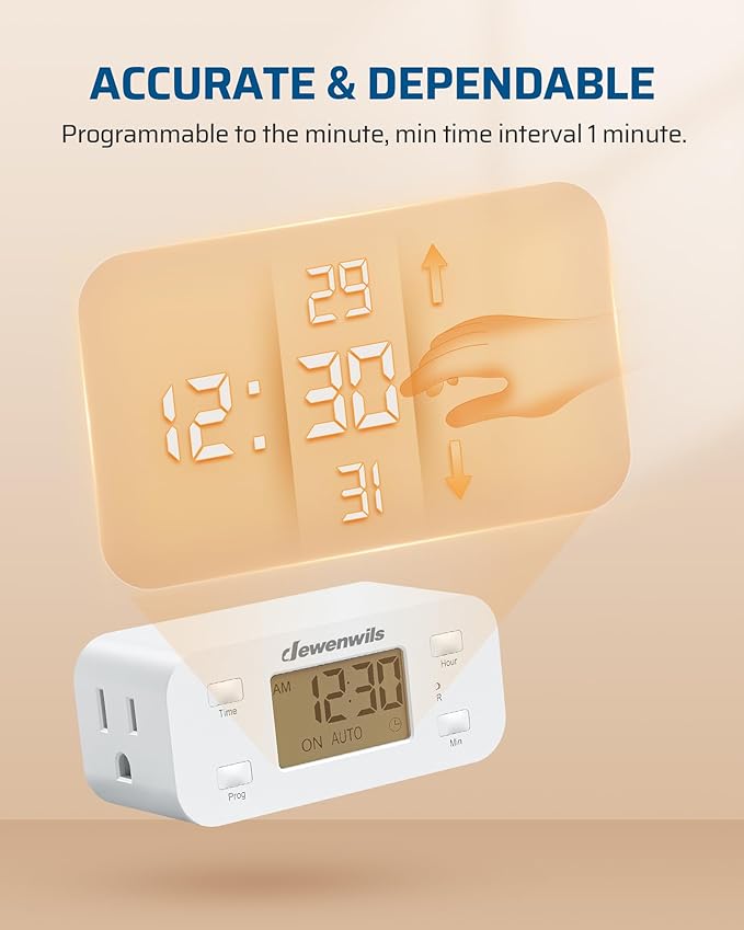DEWENWILS 24 Hour Programmable Digital Timer Outlet, Timers - Image 6