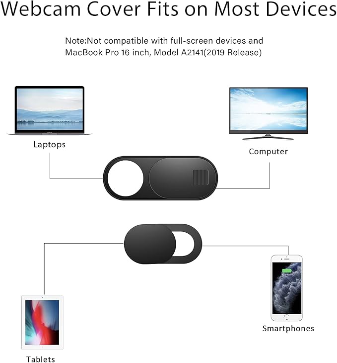 ZUCUCUC Webcam Cover, 11 Pack Laptop Camera Cover Slide, Phone Camera Cover - Image 3