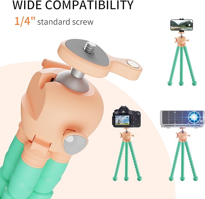 Phone Tripod with Wireless Remote - 2 in 1 Replaceable Flexible Tripod - Image 5