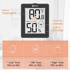 Geevon Digital Hygrometer, 3 Pack Indoor Thermometer Room Temperature Humidity - Image 3