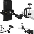iPhone Mount for Desk/Table/Rod/Kitchen Cabinet, 360°Adjustable Aluminum Alloy by Mippko