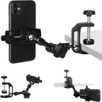 iPhone Mount for Desk/Table/Rod/Kitchen Cabinet, 360°Adjustable Aluminum Alloy by Mippko