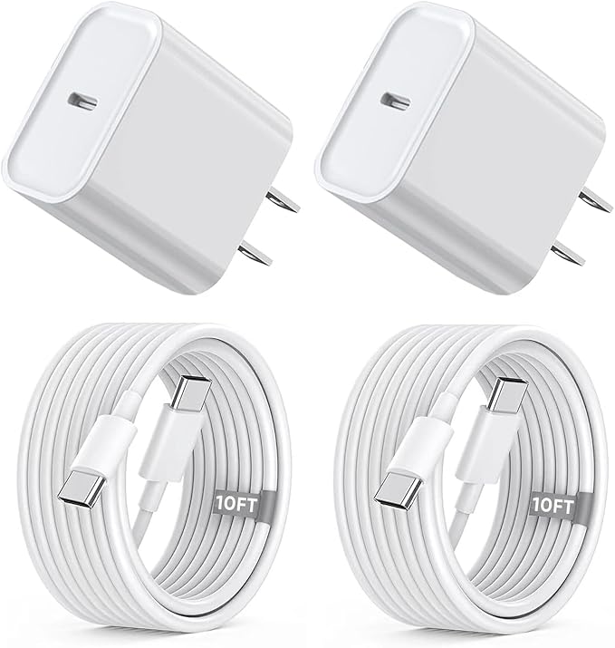 iPhone 15 16 Charger Fast Charging, Extra Long 10FT USB C to USB C Cable 20W by TrimDish