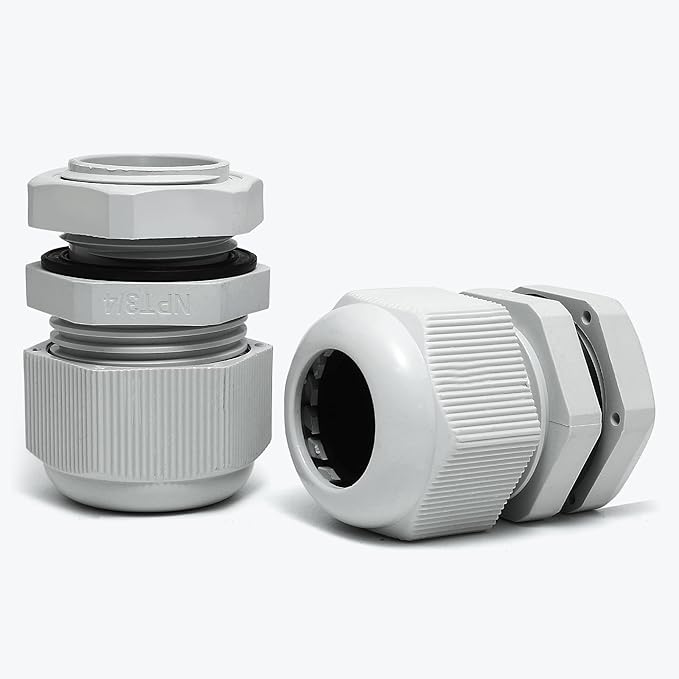 20 Pcs 3/4" NPT Nylon Cable Glands, IP68 Waterproof Adjustable Cord Grip Cable - Image 5