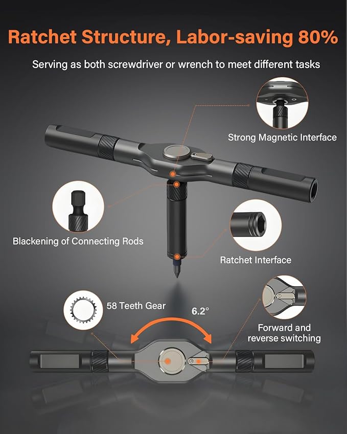 42 in 1 Magnetic Screwdriver, Screwdriver Set, Ring Doorbell, Furniture and DIY - Image 4