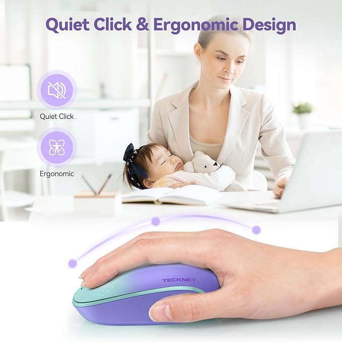 TECKNET Wireless Mouse, 2.4G Quiet Computer Mouse - Image 3