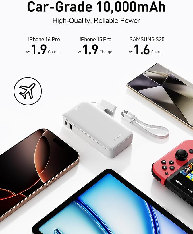 iWALK Portable Charger, Ultra Small 10, 000mAh 30W PD Power Bank, USB C in&Out - Image 4