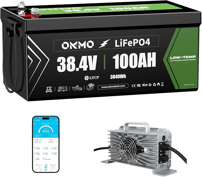 OKMO 36V 100AH Golf Cart Lifepo4 Lithium Battery by OKMOBeYourHomePowerBackup