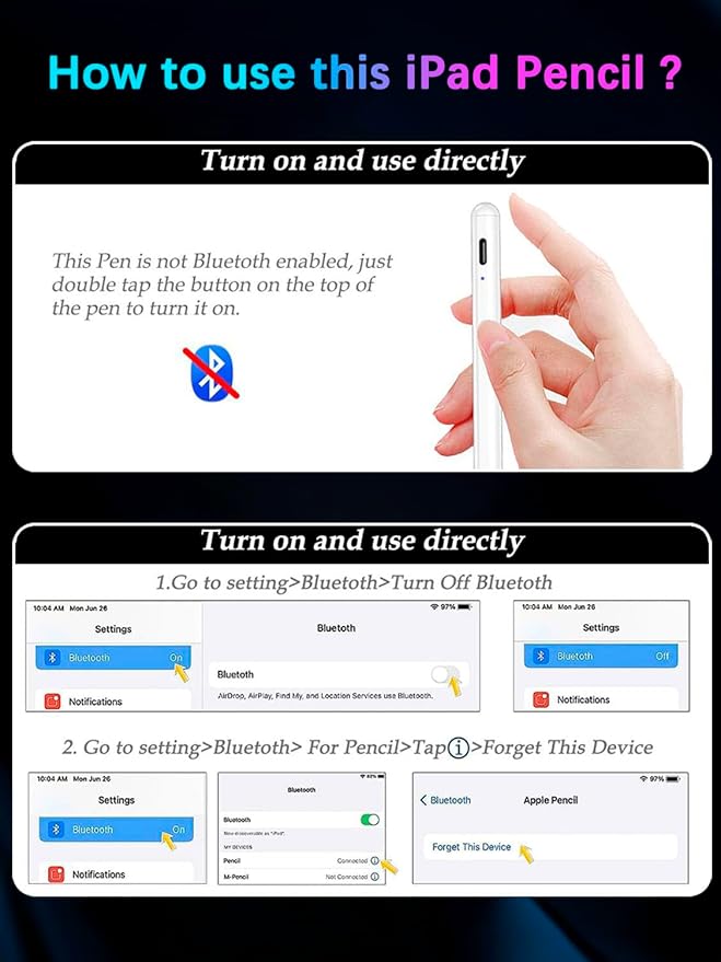 Stylus Pen for Apple iPad, Sensitivity Palm Rejection Fast Charge Stylus Pencil - Image 3