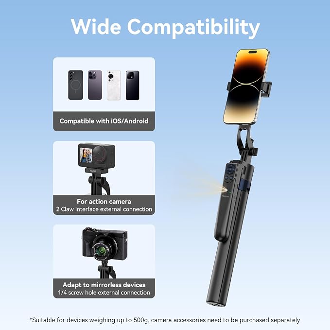 TELESIN 63" Smart Auto-Face Tracking Tripod - Image 3