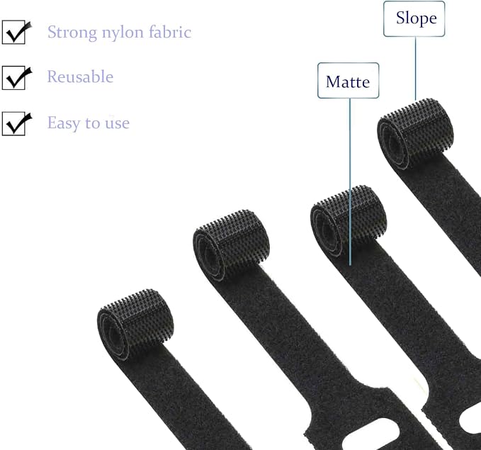 100 Pack Reusable Hook & Loop Cable Ties & Labels Kit - Image 4