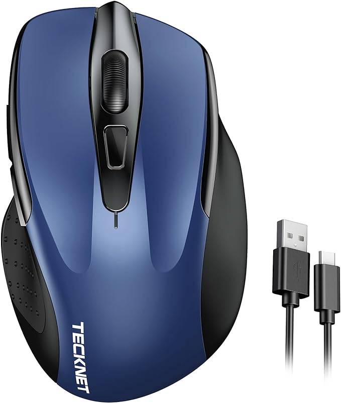 TECKNET Rechargeable Wireless Mouse, 2.4G Silent Mouse, Quiet Click, 6 by Tecknet
