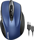 TECKNET Rechargeable Wireless Mouse, 2.4G Silent Mouse, Quiet Click, 6 by Tecknet