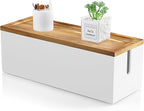 Bivvclaz Large Cable Management Box, Wooden Cord Organizer Box by Bivvclaz