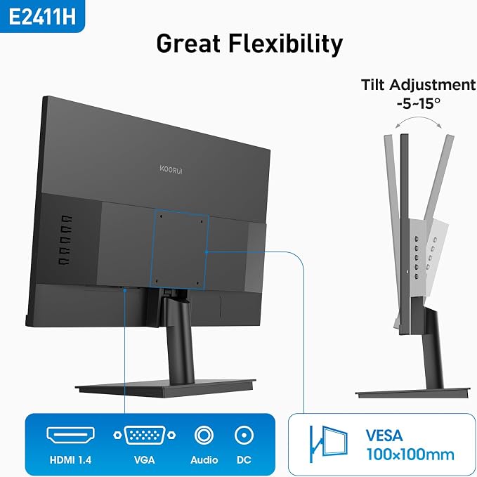 KOORUI 24 inch Monitor 120Hz, Full HD 1920 * 1080p IPS Ultra-Thin Computer - Image 6