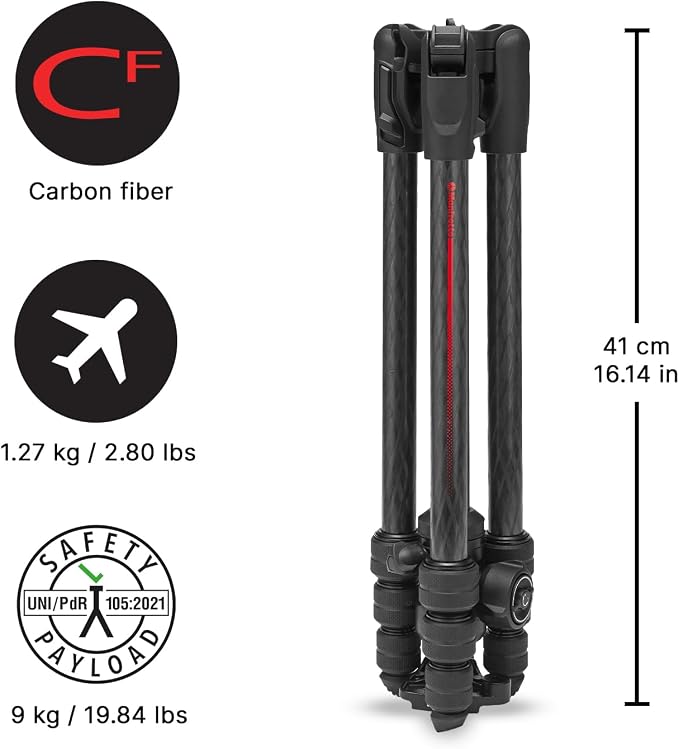 Manfrotto Befree Advanced AS, Camera Travel Tripod Kit, Twist Lock, Compatible - Image 2