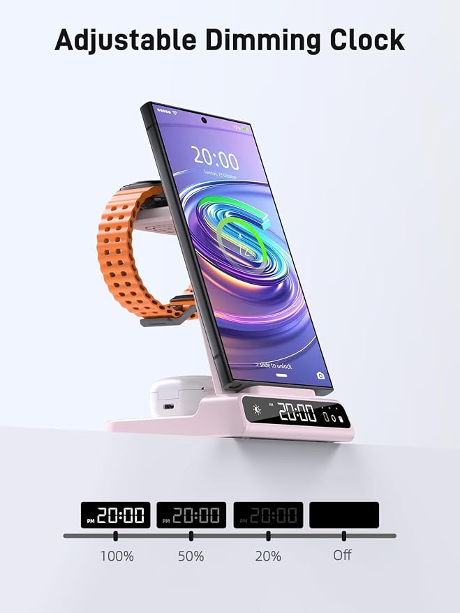 Wireless Charger for Samsung Charging Station, 3 in 1 Android Phone Charger for - Image 4