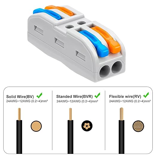 25PCS Lever Wire Connectors, Quick Wiring Cable Connectors, Compact Push-in - Image 3