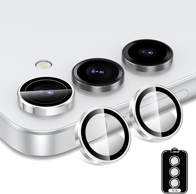 for Samsung Galaxy A16 Camera Lens Protector, Individual Metal Ring Tempered - Image 2