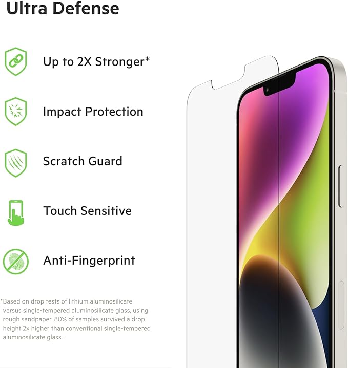 Belkin UltraGlass iPhone 14 Plus, iPhone 13 Pro Max Screen Protector - Image 2