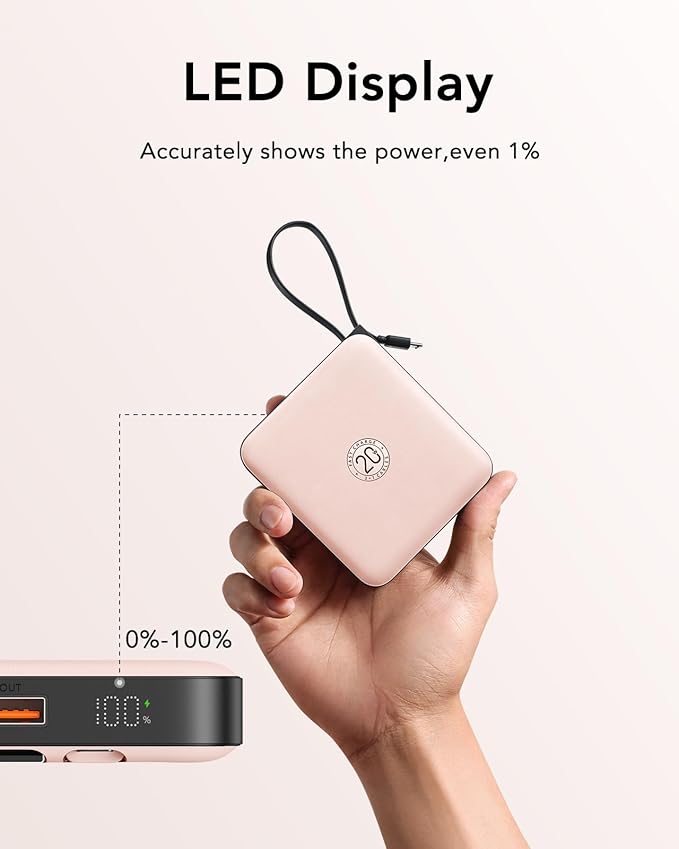 VRURC Mini Portable Charger, 22.5W USB C Fast Charging 10000mAh Pocket Power - Image 8
