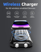 Solar Power Bank 20000mAh, Wireless Charger - Image 3