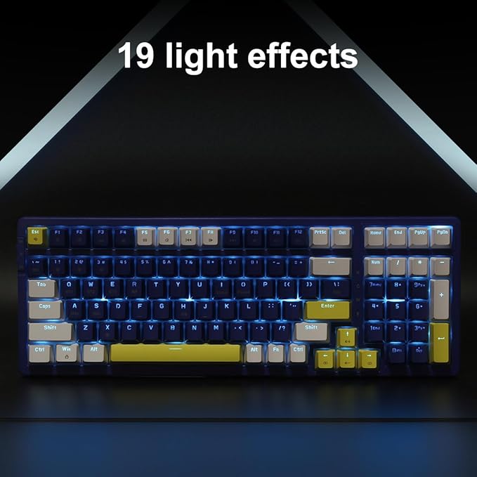 Merdia Wireless Mechanical Keyboard, Triple Mode 2.4G/USB-C/BT Gaming Keyboards - Image 4