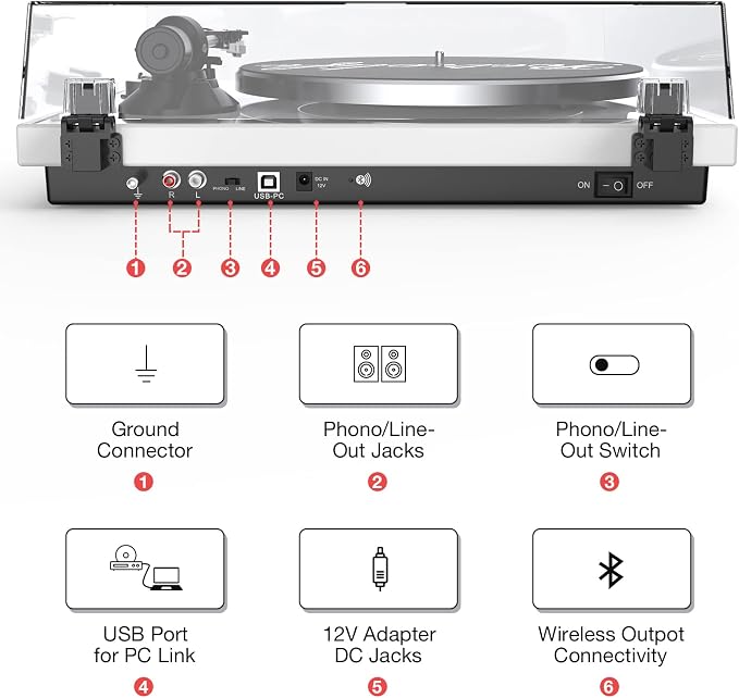 Turntables Record Player for Vinyl - Image 3