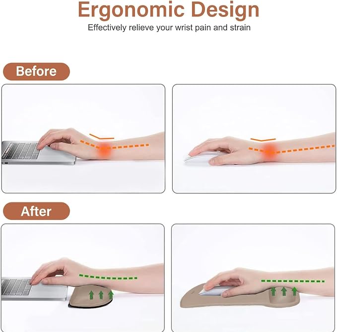 MOSISO Wrist Rest Support for Mouse Pad & Keyboard Set, Ergonomic Mousepad - Image 2