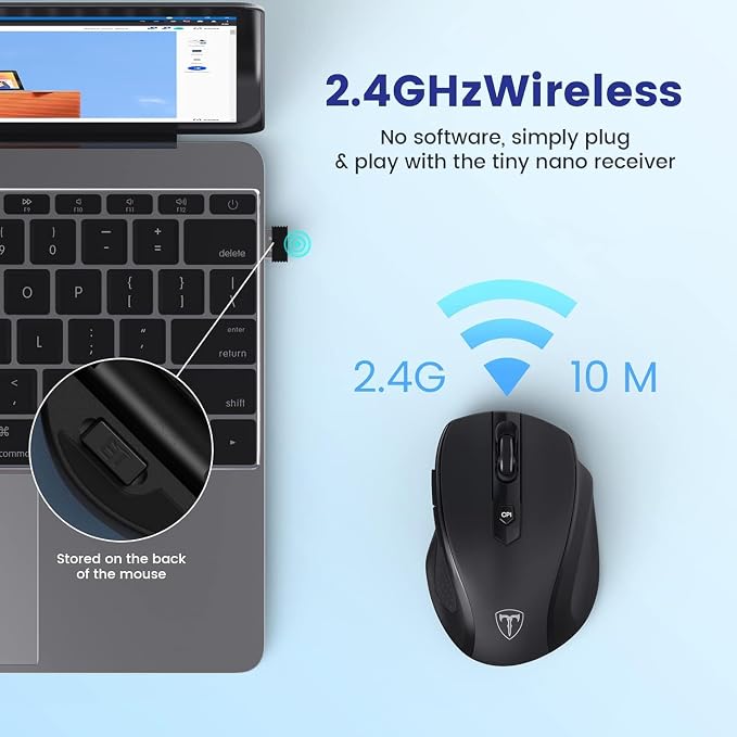 Wireless Mouse, D-09 Computer Mouse USB Cordless Mice - Image 7