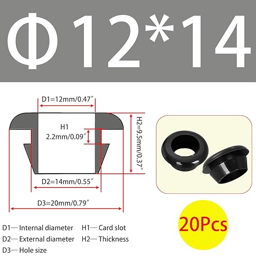 Qrity 20 PCS Rubber Grommets Cable Railing, Car Grommet, Cable Railing - Image 2