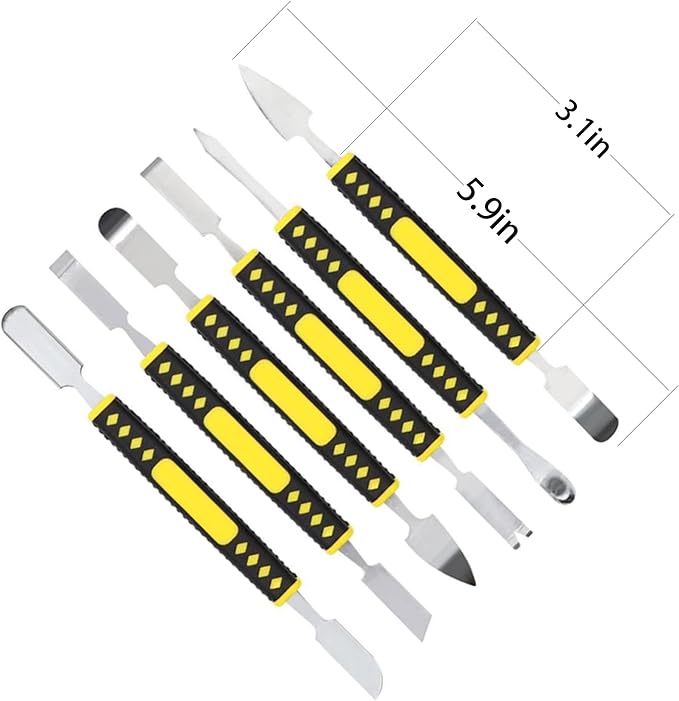 Metal Crowbar 6-Piece Dual-Ends Small Metal Spudger Pry Opening Repair Tools Kit - Image 4