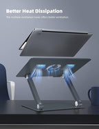 Lamicall Adjustable Laptop Stand, Portable Laptop Riser, Aluminum Laptop Stand - Image 3