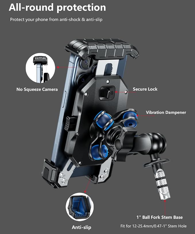 Kewig Motorcycle Fork Stem Phone Mount Holer - Image 4