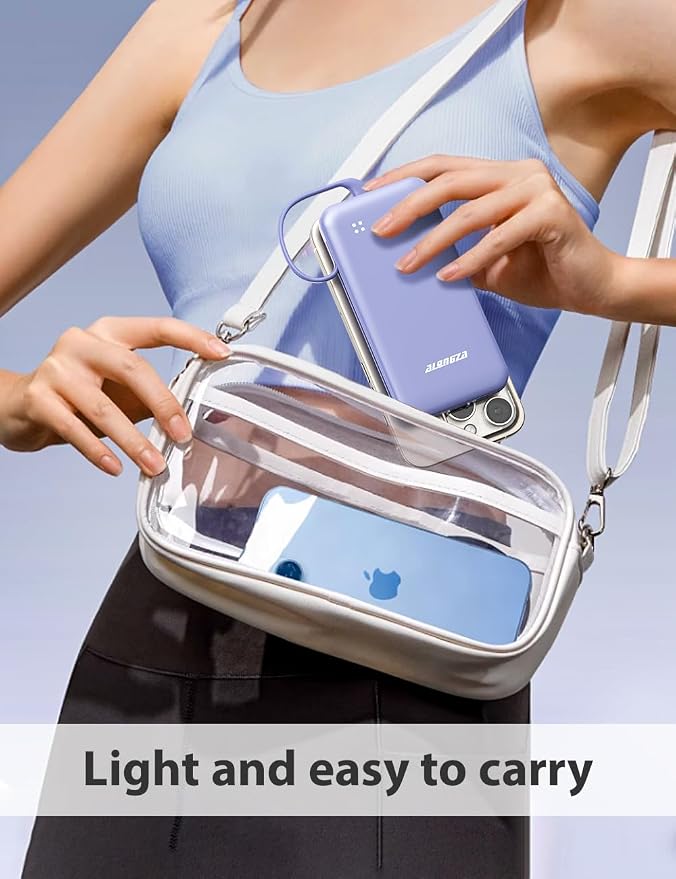 Alongza Portable Charger Built-in Cables and AC Wall Plug, Slim Fast Charging - Image 7