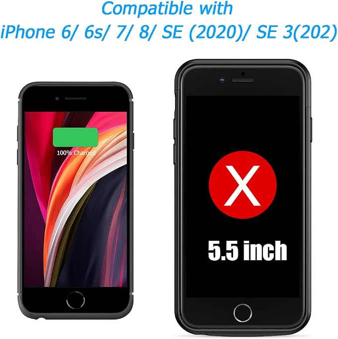 Battery Case for iPhone 8/7/6s/6/SE 3/SE 2, Upgraded 10000mAh Portable Battery - Image 2