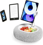 Kindle Pillow Stand – Soft Grey Fuzzy Tablet Holder by SupeDesk