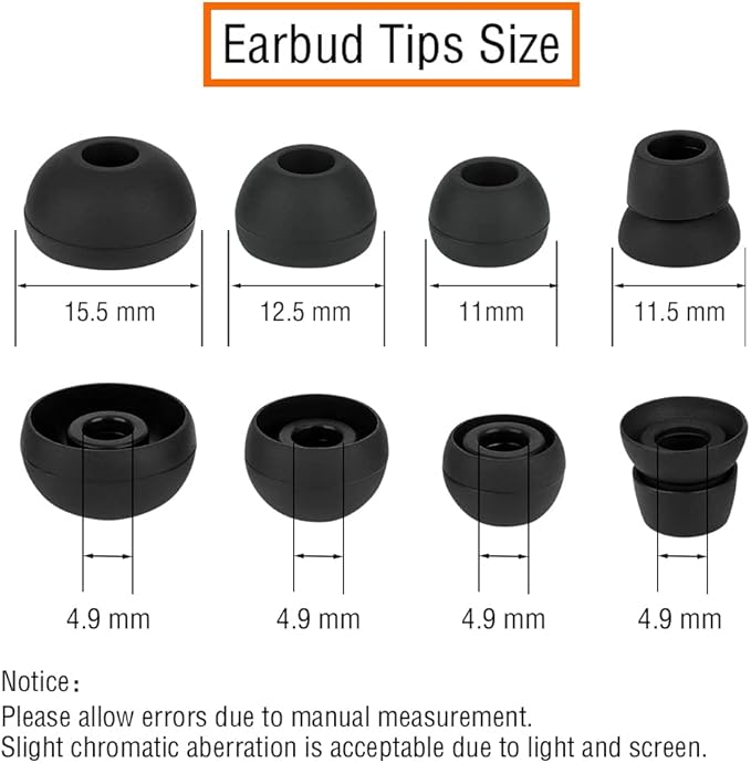 4 Pairs Silicone Earbud Tips Replacement Eartips Earbuds Cap Eartips Tips - Image 2