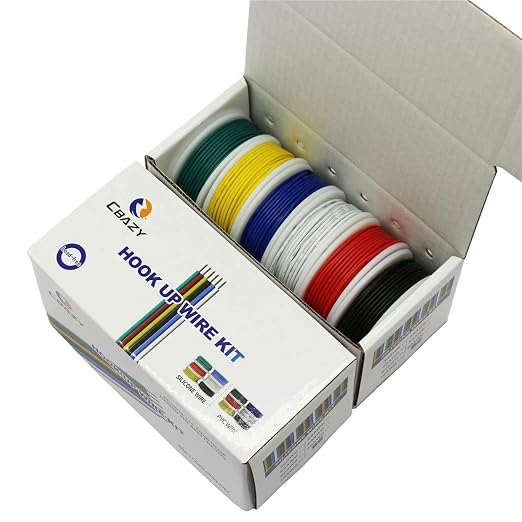 Hook up Wire Kit 24 Gauge 6 Colors 32.8 feet Each Electrical Wire 24 AWG PVC - Image 2