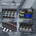 Mixers Audio 8 Channel Mixer Power Mixer Amplifier 2 * 300 Watt Output Dj Mixer - Image 6