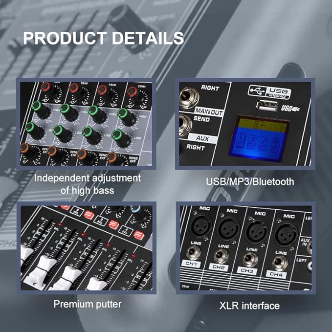 Mixers Audio 8 Channel Mixer Power Mixer Amplifier 2 * 300 Watt Output Dj Mixer - Image 6