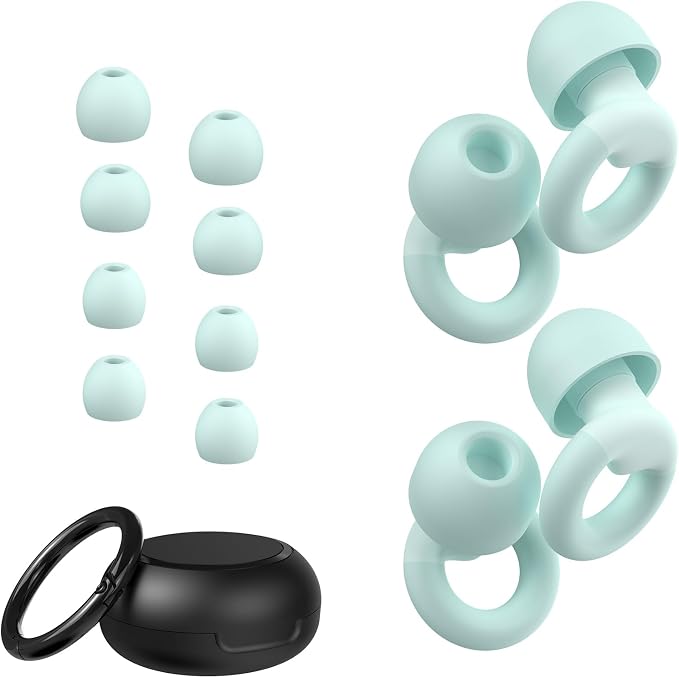 Ear Plugs for Sleeping, 2 Pairs of Reusable Earplugs for Noise Reduction by JUSTRVN