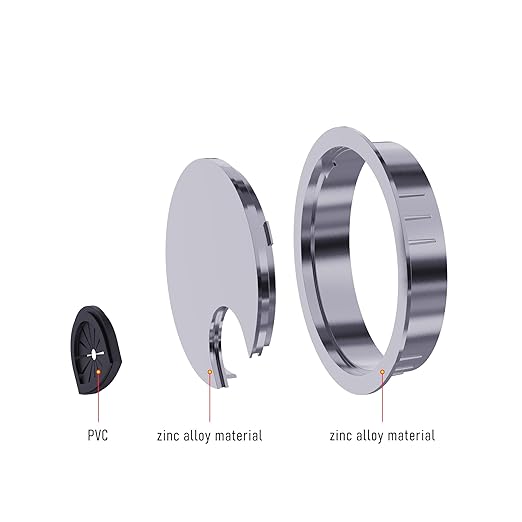 2 Pack Desk Grommet 3-1/8 Inch 80mm, Zinc Alloy Computer Desk Wire Hole Cover - Image 3