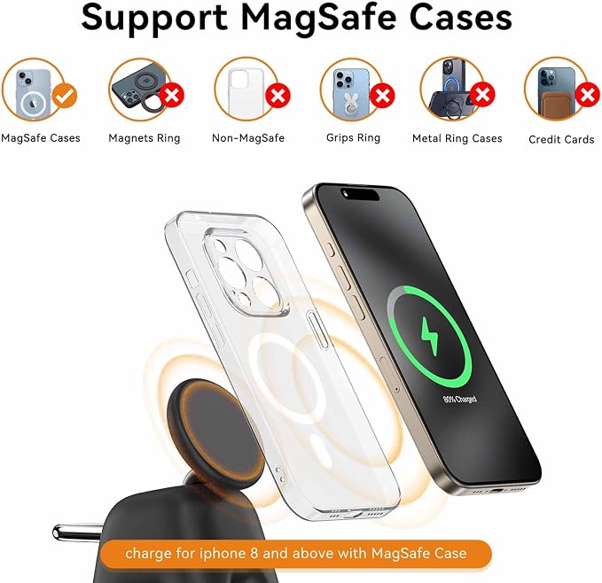 2025 Magnetic Wireless Charging Station, 15W Mag-Safe Charger Stand - Image 6