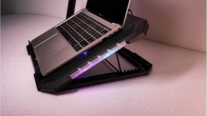RGB Gaming Laptop Cooling Pad 17-12Inch 4FansFit Apple MacBook Laptop Fan - Image 5