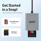 Acer SD Card Reader USB C, Dual Slots Type C to Memory Card Reader, Aluminum - Image 9